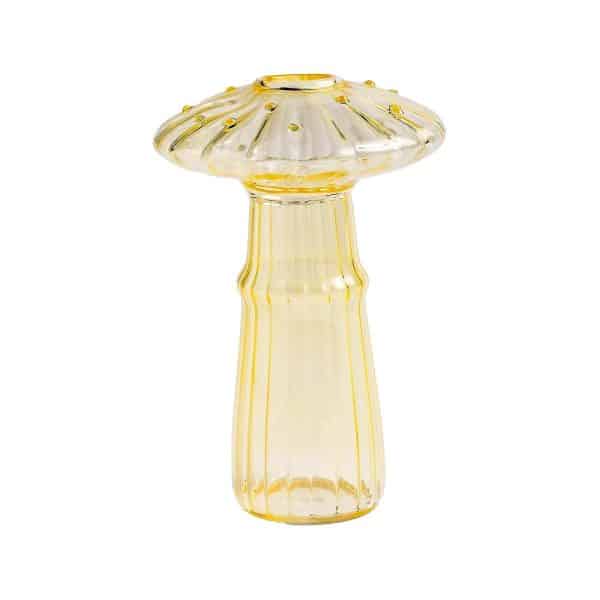 Glasvase Pilz gelb